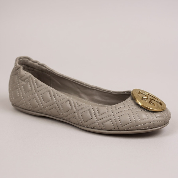 Tory Burch Shoes - Tory Burch Minnie Ballet Flats Size 6.5 Taupe Quilted Leather Logo Travel NWOT